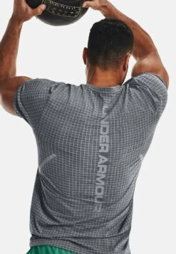 Under Armour Short Sleeves Ua Seamless Grid Ss - Sports T-Shirt - Pitch Gray