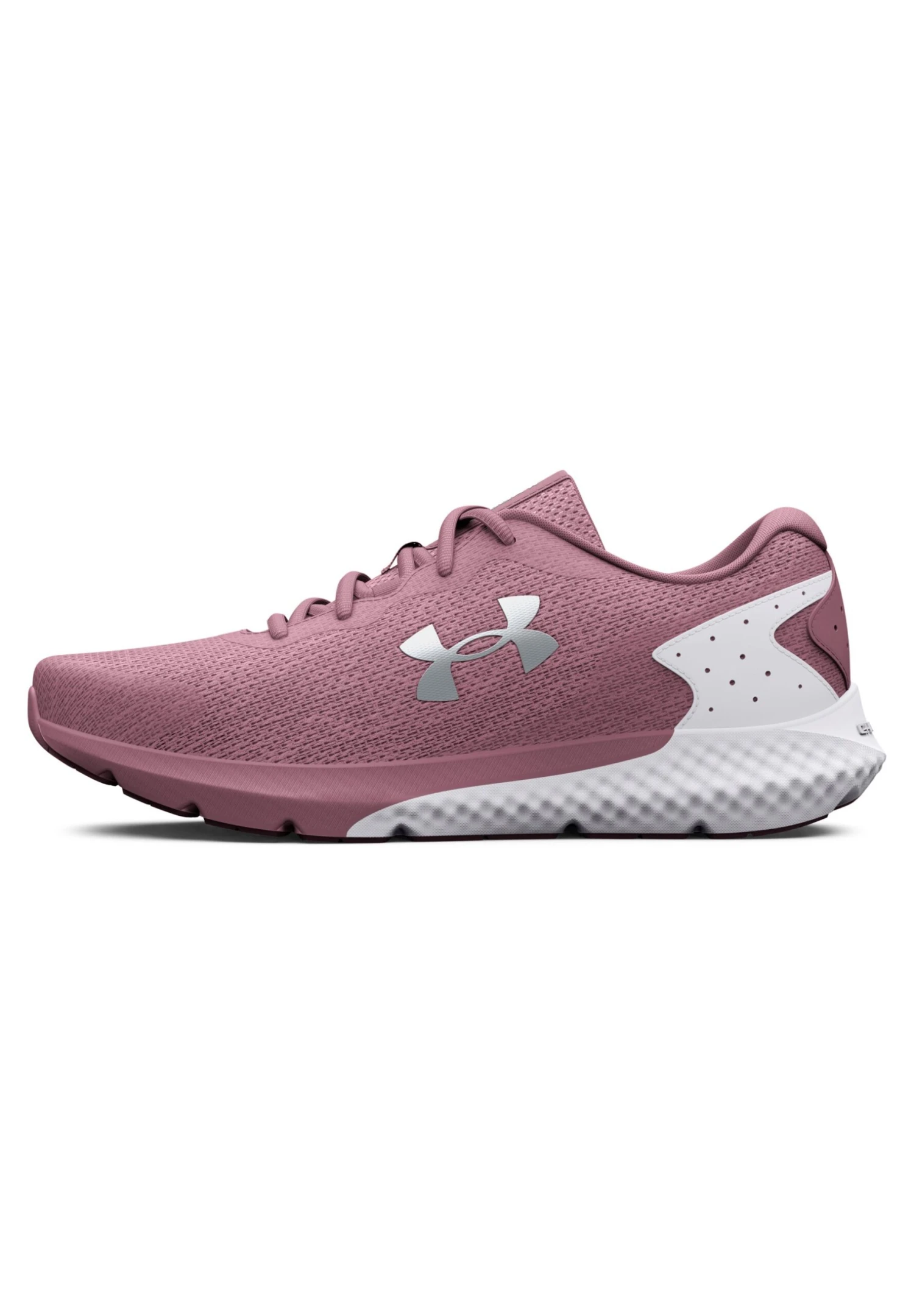 Under Armour Charged Rogue 3 - Neutral Running Shoes - Pink Elixir/White/Metallic Silver