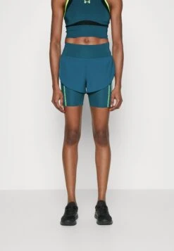 Under Armour Ua Run Anywhere Short - Leggings - Static Blue / Static Blue / Lime Surge