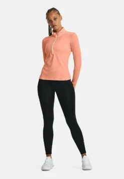 Under Armour Launch Pro Half Zip - Long Sleeved Top - Bubble Peach