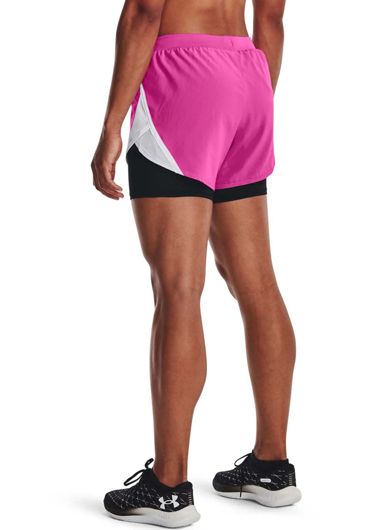 Under Armour FlyBy- Sports Shorts - Rebel Pink / White / Reflective - Image 2