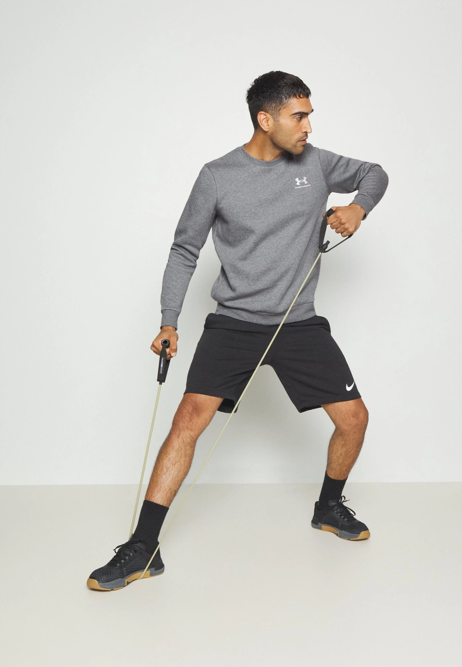 Under Armour Essential Crew - Sweatshirt - Pitch Gray Medium Heather/White - Image 2