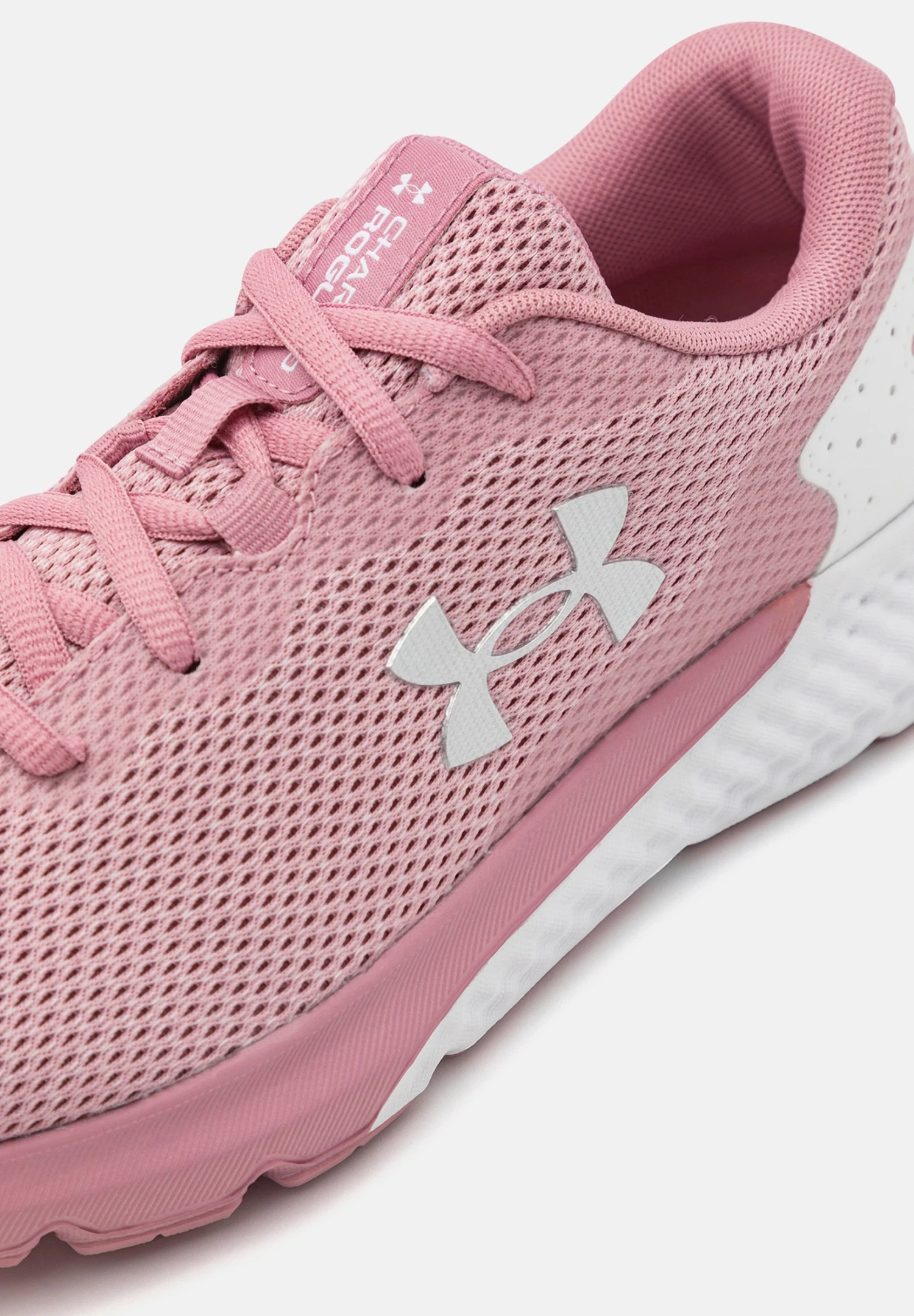 Under Armour Charged Rogue 3 - Neutral Running Shoes - Pink Elixir/White/Metallic Silver - Image 6