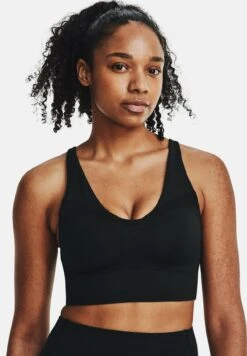 Under Armour Smartform Evolution Mid Longline - Medium Support Sports Bra - Black
