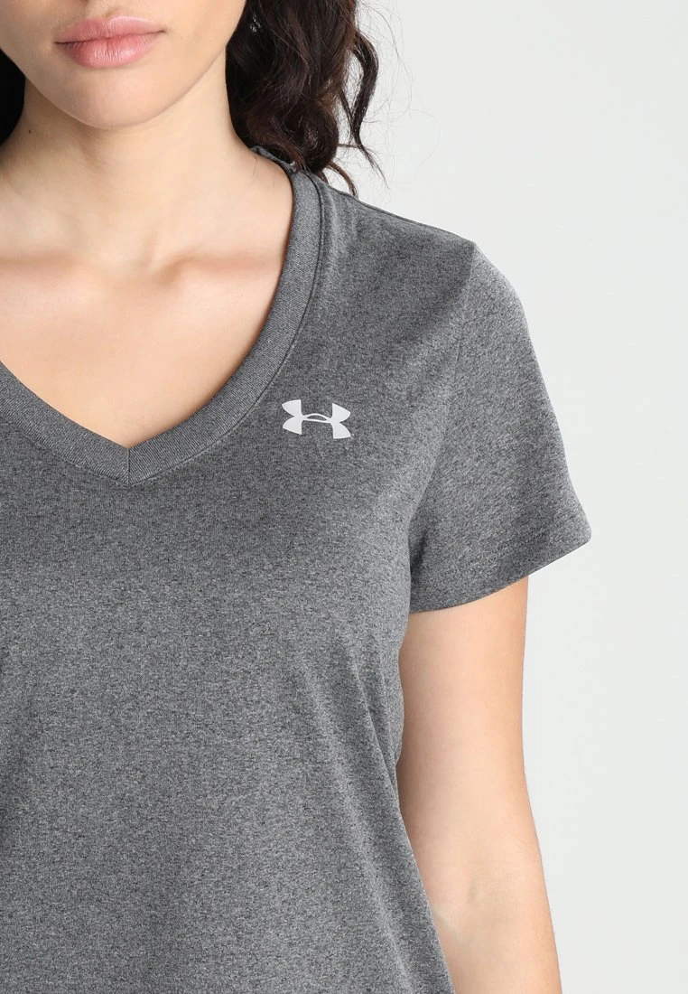 Under Armour Tech Solid - Basic T-Shirt - Carbon Heather/Metallic Silver - Image 4
