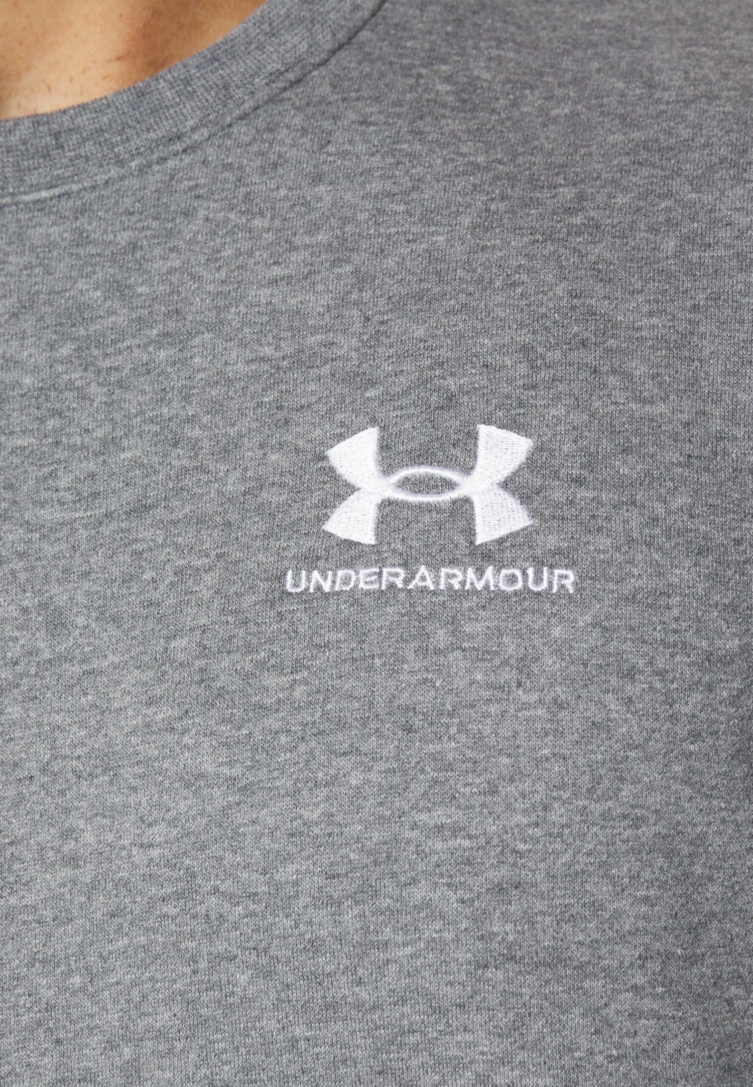 Under Armour Essential Crew - Sweatshirt - Pitch Gray Medium Heather/White - Image 5