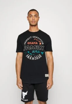 Under Armour Pjt Rock Family - Print T-Shirt - Black/Ivory