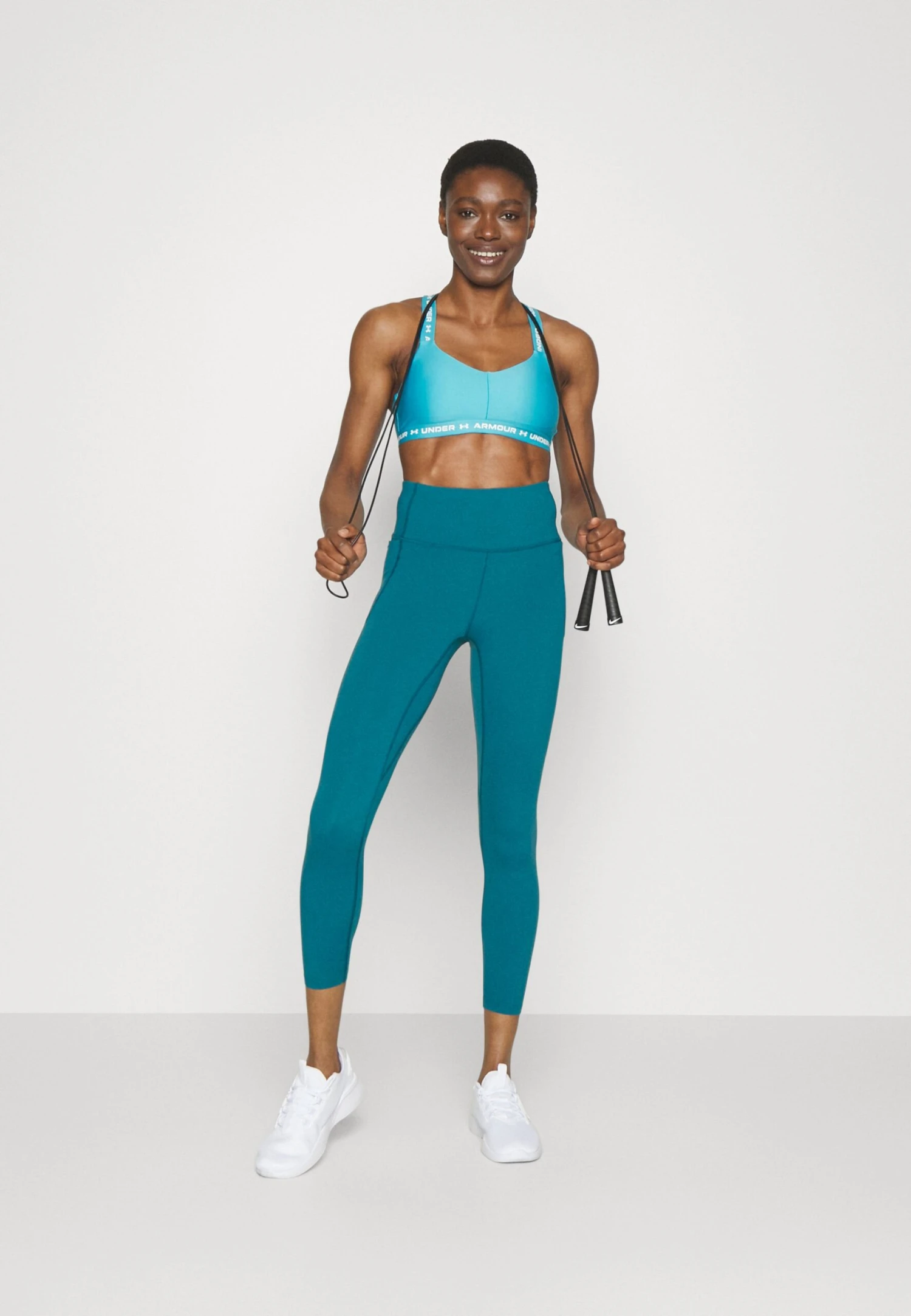 Under Armour Crossback Low - Light Support Sports Bra - Glacier Blue/White - Image 2