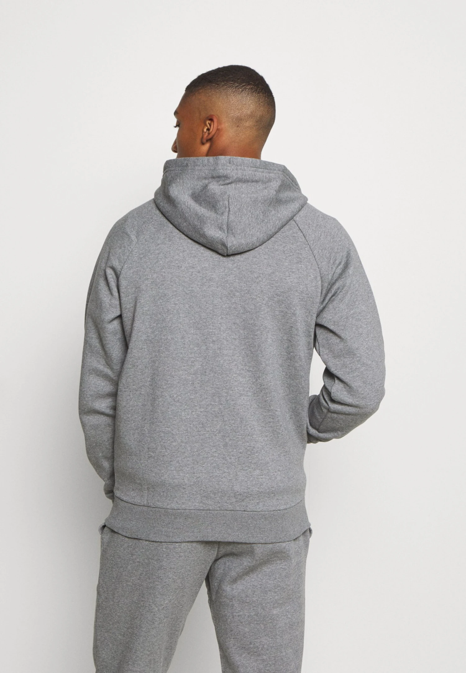 Under Armour Rival Hoodie - Zip-Up Sweatshirt - Pitch Gray Light Heather/Onyx White - Image 3