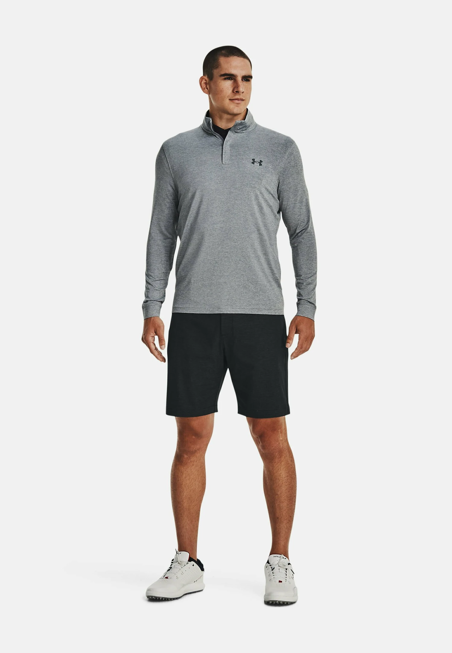 Under Armour Playoff 1/4 Zip - Long Sleeved Top - Steel - Image 2