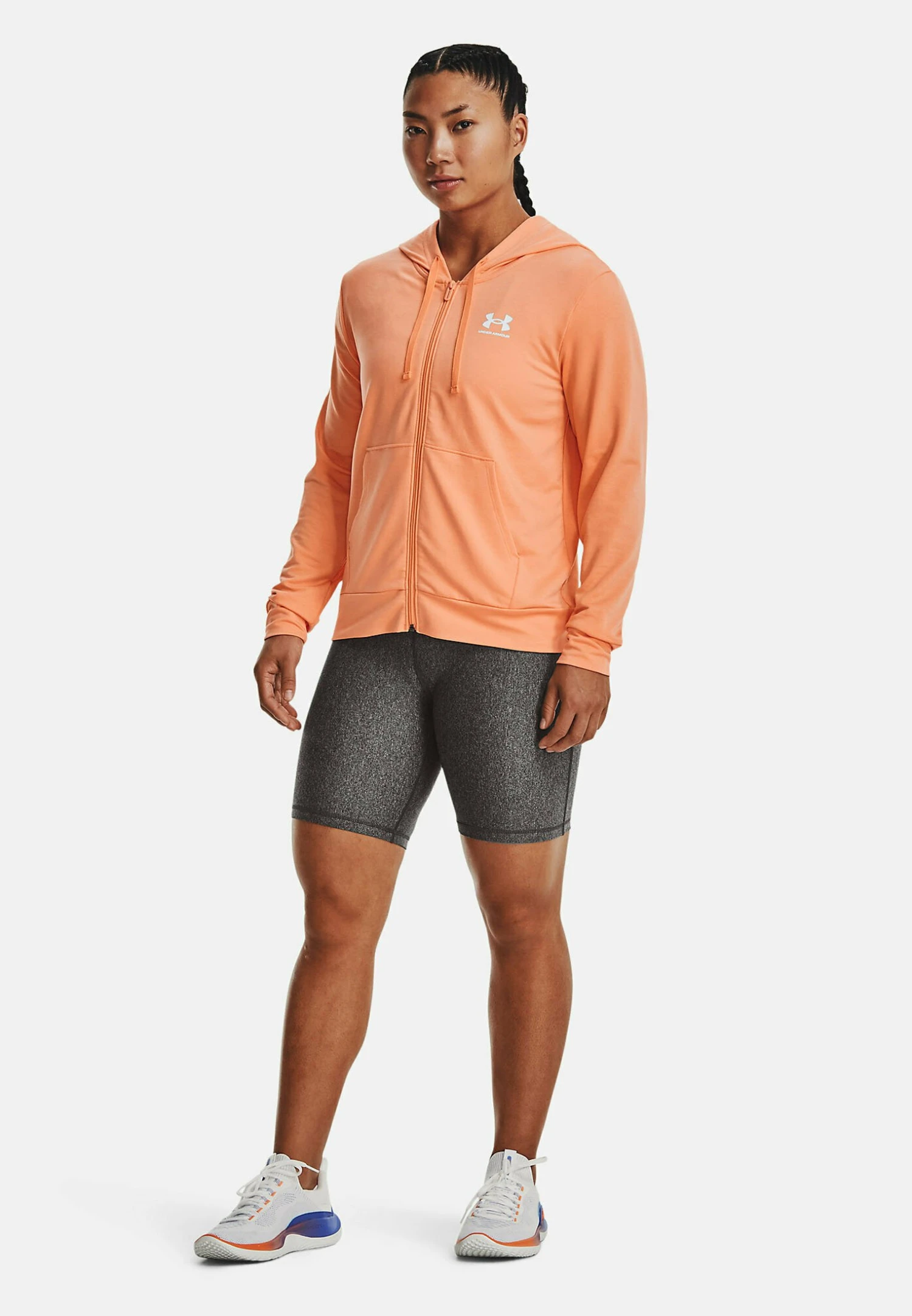 Under Armour Rival Terry Fz - Zip-Up Sweatshirt - Mellow Orange - Image 2