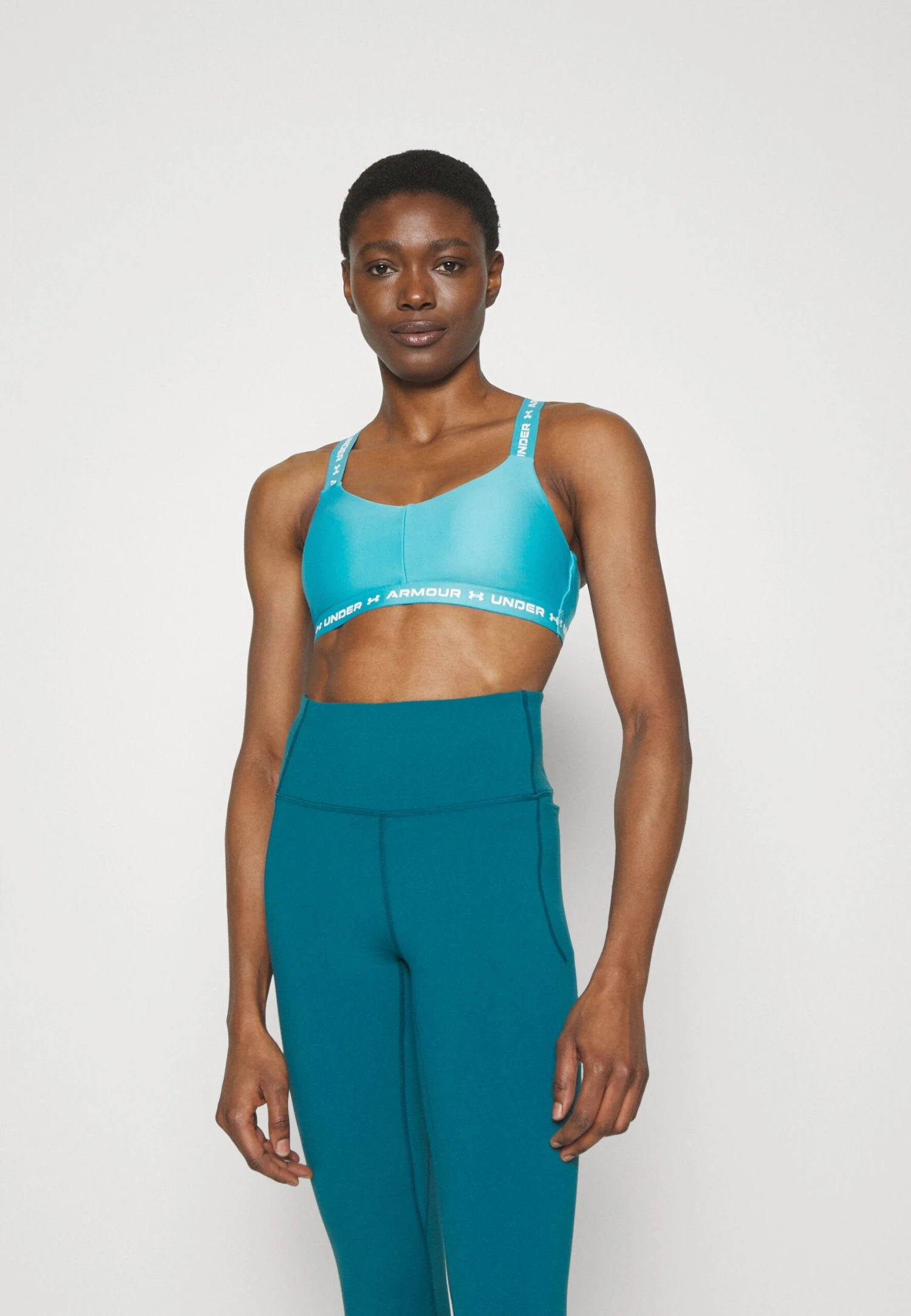 Under Armour Crossback Low - Light Support Sports Bra - Glacier Blue/White - Image 3