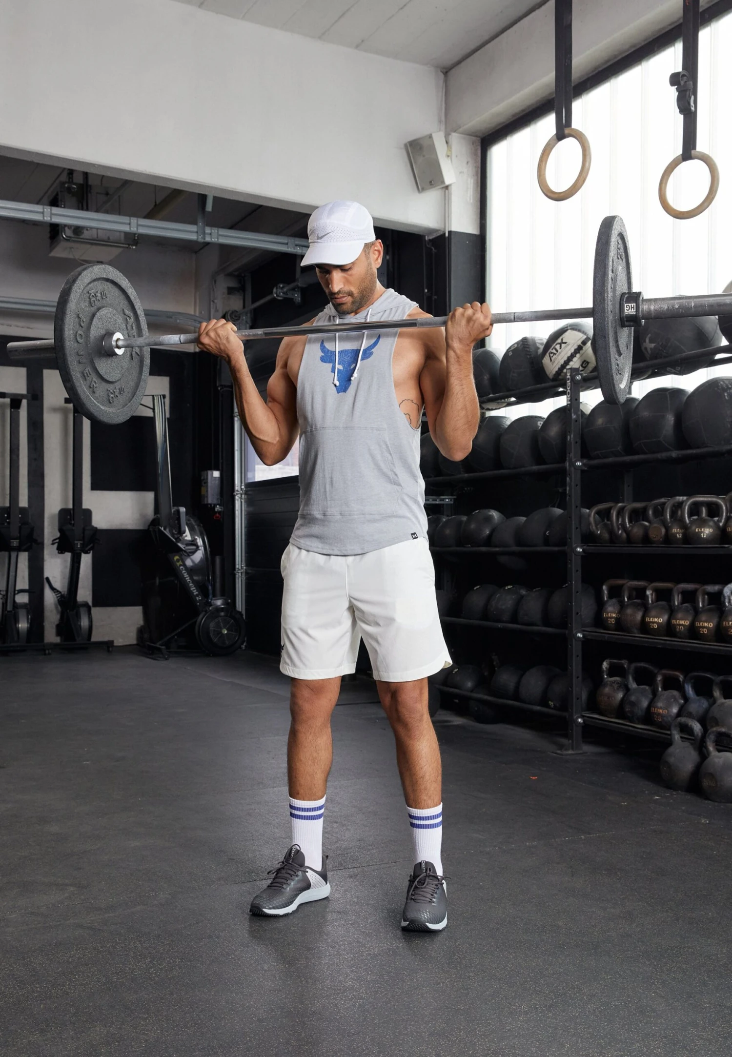 Under Armour Project Rock Bull - Top - Steel Light Heather/Blue Mirage - Image 2