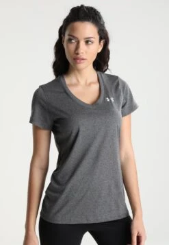 Under Armour Tech Solid - Basic T-Shirt - Carbon Heather/Metallic Silver