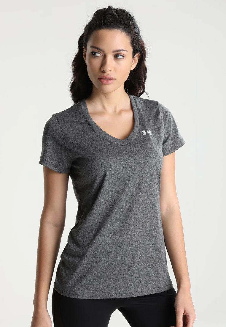 Under Armour Tech Solid - Basic T-Shirt - Carbon Heather/Metallic Silver